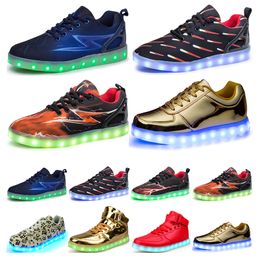 GAI Casual Luminous Shoes Mens Womens Big Size 36-46 Eur Fashion Breathable Comfortable Black White Green Red Pink Bule Orange Two 26 GAI