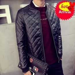 Men's Jackets Leather 2021 Mens Jacket Coat Fall Winter Biker Bomber Male Thin Men PU Warm Coats Clothing