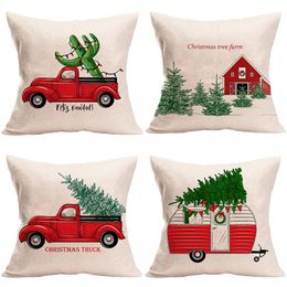 Cross-border Christmas car pillow case xmas tree holiday home decoration pillow cushion cover custom SD2 make logo design different sizes Colours