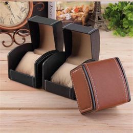 Fashion Watch Boxes Durable PU Leather Watches Cases Bracelet Bangle Jewellery Box with Pillow Package Case