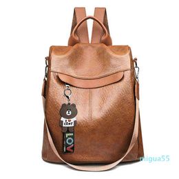 Backpack Style Vrouwen Rugzakken Multifunctionele Pu Lederen Rugzak Voor Schooltas Sac