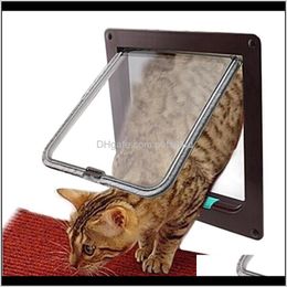 Carriers,Crates Houses Home & Garden4 Way Lockable Cat Flap Kitten Puppy Plastic Door Pet Supplies 3Sizes Dog Security Gate Tool Drop Deliver