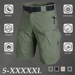 City Tactical Shorts Five-point Pants Waterproof Plaid Men Military Cargo Special Forces Army Fan Work Pant Big Size 5XL 210629