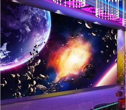 Custom photo wallpapers for walls 3d murals Beautiful Nightclub bar KTV sky planet tooling background wall papers home decoration