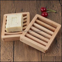 Soap Dishes Bathroom Accessories Bath Home & Garden Durable Wooden Dish Tray Holder Storage Rack Plate Box Container For Shower Plates A02 D