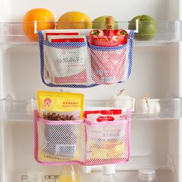 Storage Bags Mesh Bag Creative Kitchen Refrigerator holders Hanging Organizer Fridge Holder WY1482