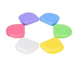 Brace Storage Boxes Perforated Tooth Storage Box Mouthguards Biteguards Box Colorful Dental Orthodontic Retainer Dentures Sport Guard