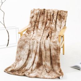 Blankets Tie-dye Artificial Fur Bed Blanket Furry Warm Cozy Couch For Winter Coral Fleece 160cm X 200cm/130x160cm