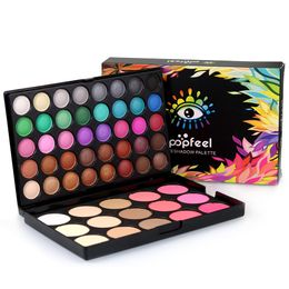 55 Colours Matte Glitter Eyeshadow +Blush Foundation Makeup Eye Shadow Palette Kit EP55#