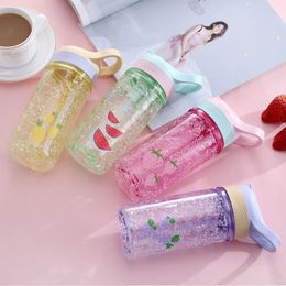 Candy Colour straw mug lift ring ice cream sports cup fresh water bottle
