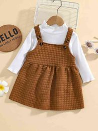 Baby Mock Neck Tee & Quilted Overall Dress SHE