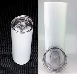 15-20-30 oz Stainless Steels Car Cups Tumblers Travel Mugs with Straw Insulated Water cup Sublimation Straight Tumbler Blanks mug 895 Z2