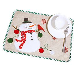 Mats & Pads Christmas Placemats Easy Clean Washable Table Decorations For Dining Home Kitchen AIA99