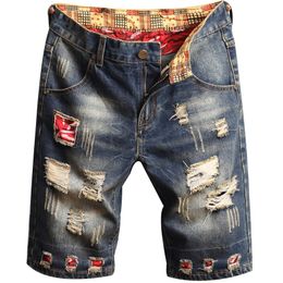 Descuento Pantalones Cortos De Jeans Rotos Para Hombres 2022 en venta en  DHgate.com