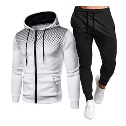 Men's Tracksuits Hoodie Set Spring Autumn Hip Hop Sweatshirt Shirt With Pants Track Suit Gradient High Quality Mens 2021