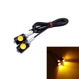 10Pcs/Lot Eagle Eye 2LED Lights Hawkeye Light Daytime Running Lights 3W for Car Motorcycle Licence Plate Lamps Universal 12V