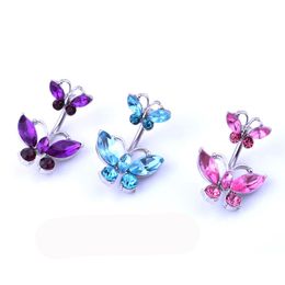 Sexy Body butterfly Navel Piercing Belly Button Rings Ear Piercings Navel Earring Crystal Jewelry Body Ring Jewelry Pendent