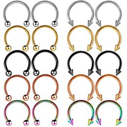 Wholesale Horseshoe Stud Earrings Jewellery Anti-allergic 316 Stainless Steel Perforation Nose Rings For Men Women