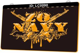 LC0090 Zo Navy Loyalty Honor Respect Light Sign 3D Engraving