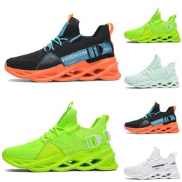 Non-Brand men women running shoes black white green volt Lemon yellow orange Breathable mens fashion trainers outdoor sports sneakers