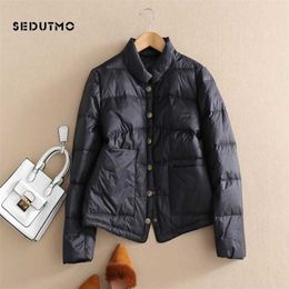 SEDUTMO Winter Duck Down Coat Women Ultra Light Short Oversize Thin Jackets Autumn Casual Slim Puffer Jacket Parkas ED1103 211008