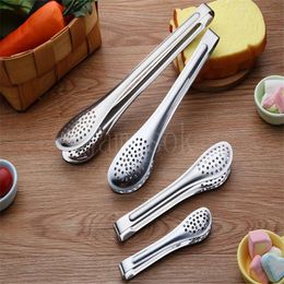 Stainless Steel Kitchen Tools Tong Heat Resistant Hollow Out Steak Barbecue Food Tongs Clips Baking BBQ Accessories DB923