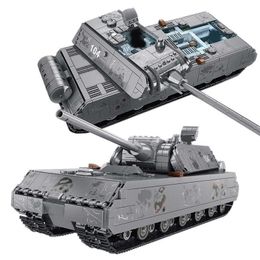 2127PCS Military Heavy Tank German Panzer VIII Maus Building Blocks WW2 Soldier Police Army Weapons Bricks Children Toys Gifts Q0624