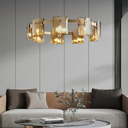 Luxury Smokey Grey Chandelier lamp Glass Living Room Decoration Light Fixtures Chandeliers Kitchen Lights G9 Sockets Hanging