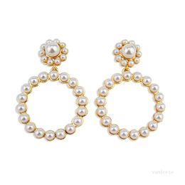 Party Favor European and American women's Christmas Earrings alloy exaggerated Earring Artificial Pearl Earrings T2I52372