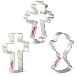 Holy Cross Chalice Cookie Cutter - Religion Christian Baptism Fancy Cross Biscuit Fondant Pastry Cutter - Stainless Steel Tools Type