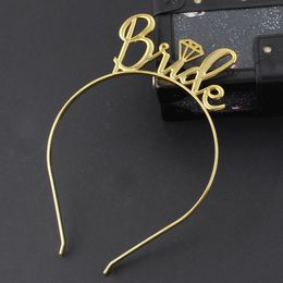 Letter Bride Headband Tiara Hair Hoop with Sparkling Elegant Crown Headband Wedding Party Bridal Hairband Party Supplies KKB7473