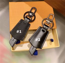 Brand Classic 2 Designer Black PU Leather Car Key Chain Rings Accessories Fashion Keychain Keychains Buckle Hanging Decoration for Bag with Box YSK11