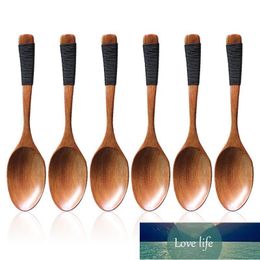 6pcs Wooden Spoons Wood Soup Ice Cream Spoons for Eating Mixing Stirring Cooking Kitchen Tool Factory price expert design Quality Latest Style Original Status