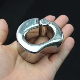 Stainless Steel Cockrings Scrotum Pendant Testicle Bondage Rings Balls Stretcher Penis Locking Ring Metal Sex Products for Male Training BB2-2-126