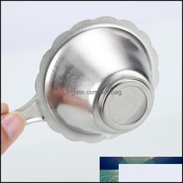 Tea Strainers Teaware Kitchen Dining Bar Home Garden Double-Layer Fine Mesh Strainer Philtre Sieve Stainless Steel Infuser Teapot Spoon Co
