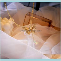 Chains Necklaces & Pendants Jewelrychains Colorful Pendant Hollow Butterfly Clavicle Chain Female Necklace Temperament Hundred Items Girl Or