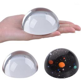 Novelty Items 8cm Crystal Hemisphere Glass Half Ball Paperweight Quartz Sphere Magnifiers Semi Home Decoration Ornaments Figurines Gifts