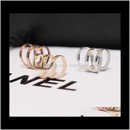 Jewellery Fashion Punk Rock Gold Colour Ear Clip Cuff Earrings No Piercing-Clip On Cartilage Wrap Sier Earring Drop Drop Delivery 2021 Dwzlx
