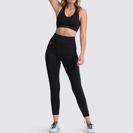 Yoga Set Workout Clothes Sportswear Sports Bras Leggings Gym Set Women Sport Set Women Sports Suit Naked-Feel X0629