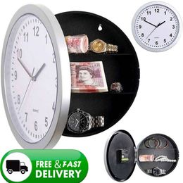 2 In 1 Secret House Storage Wall Clock Home Decroation Office Security Safe Money Stash Jewellery Stuff Container 210325