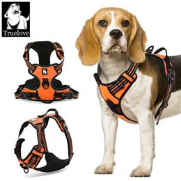 Truelove Front Range Reflective Large Pet Dog Vest Harness All Weather Padded Adjustable Safety Vehicular Leads for Dogs Pet 210712