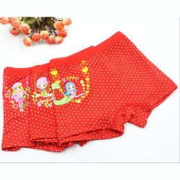 direct underwear UK - Girls Red Underwear Modal Children Boxer Shorts Cotton Character Kids Panties 5pc lot Sale Direct 3-10y