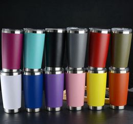 20oz Stainless Steel Tumbler Car Cups Double Wall Wine Glass Thermal travel Mugs Insulated Coffee Beer Bottle With Seal Lids