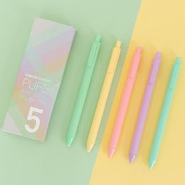 Gel Pens 5Pcs 0.5mm Candy Colour Simple Kawaii Neutral For Kids Girls Gift School Office Supplies Korean Stationery