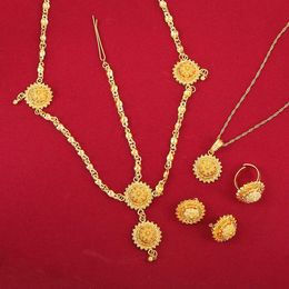 Ethiopian Fashion Jewelry 24k Gold Color For African Ethiopian Eritrean Habesha Jewelry Sets H1022