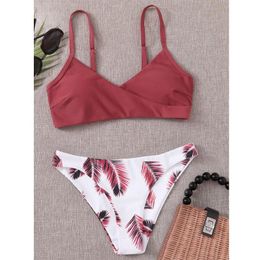 Women's Swimwear Bikini Women Floral Random Print Set Push-Up Bikinis Sexy Biquini Swim Suit Female Beachwear Swimming