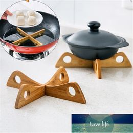 New Bamboo Detachable Heat Resistant Pot Mat Holder Removable Insulation Bowl Cup Coasters Kitchen Gadgets