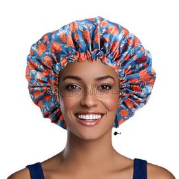 Elastic Band with Large Satin Bonnet Sleeping Cap Women Adjustable Print Hat Women Night Sleep Cap Soft Headcover Wholesale