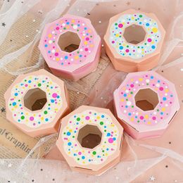 cute cookie boxes UK - Gift Wrap 10pcs Cute Donut Box Hexagon Candy Boxes Home Christmas Party Wedding Birthday Handmade Cookies Chocolate Packaging