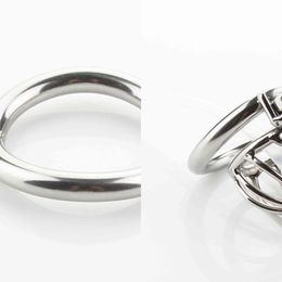 Cockrings Male Chastity Device Unique Design Stainless Steel Cage With Arc Shaped Cock Ring Penis Belt Sex Toys Men 1123